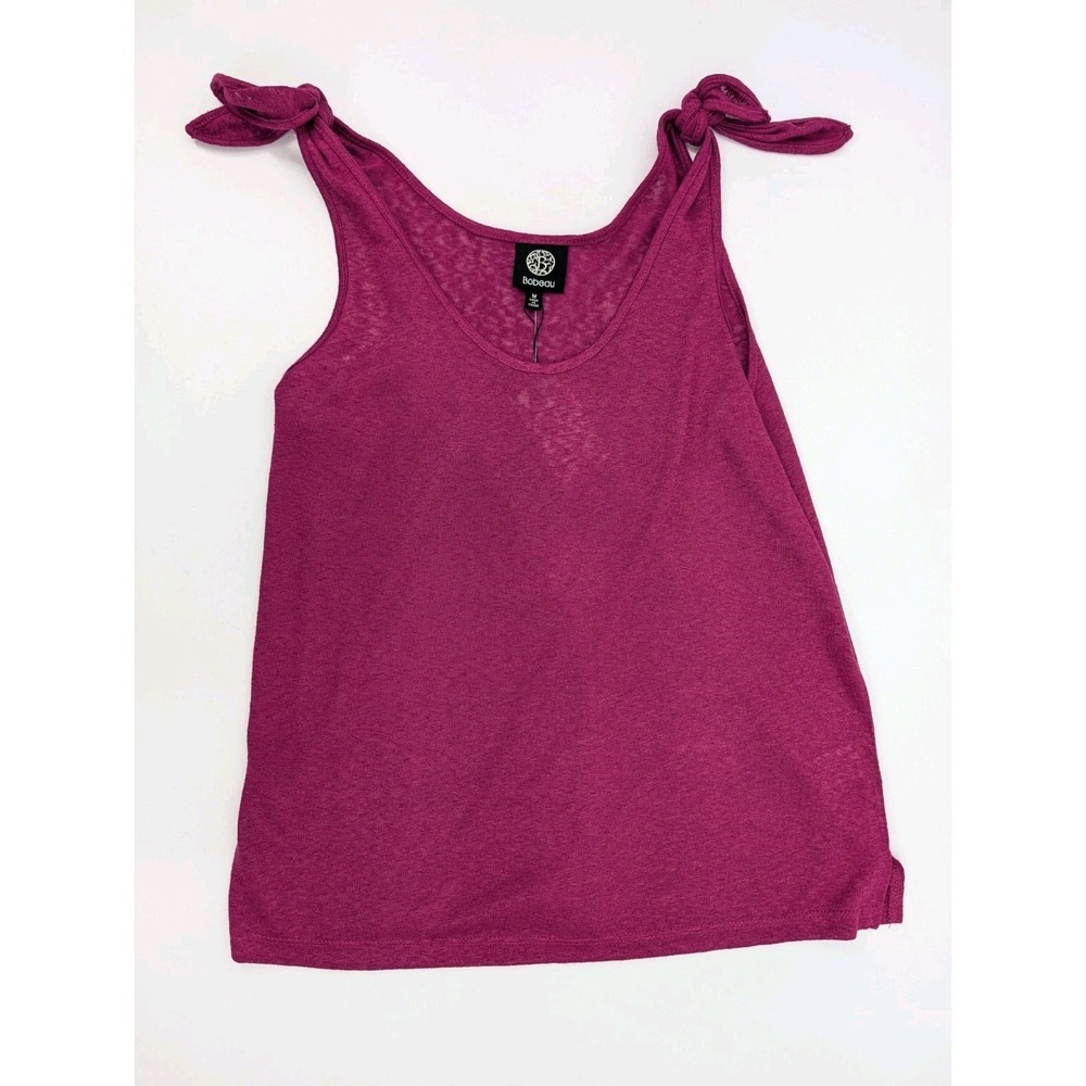 New Bobeau Fuschia Pink Tie Tank Size Medium Lightweight Colorful Vacation